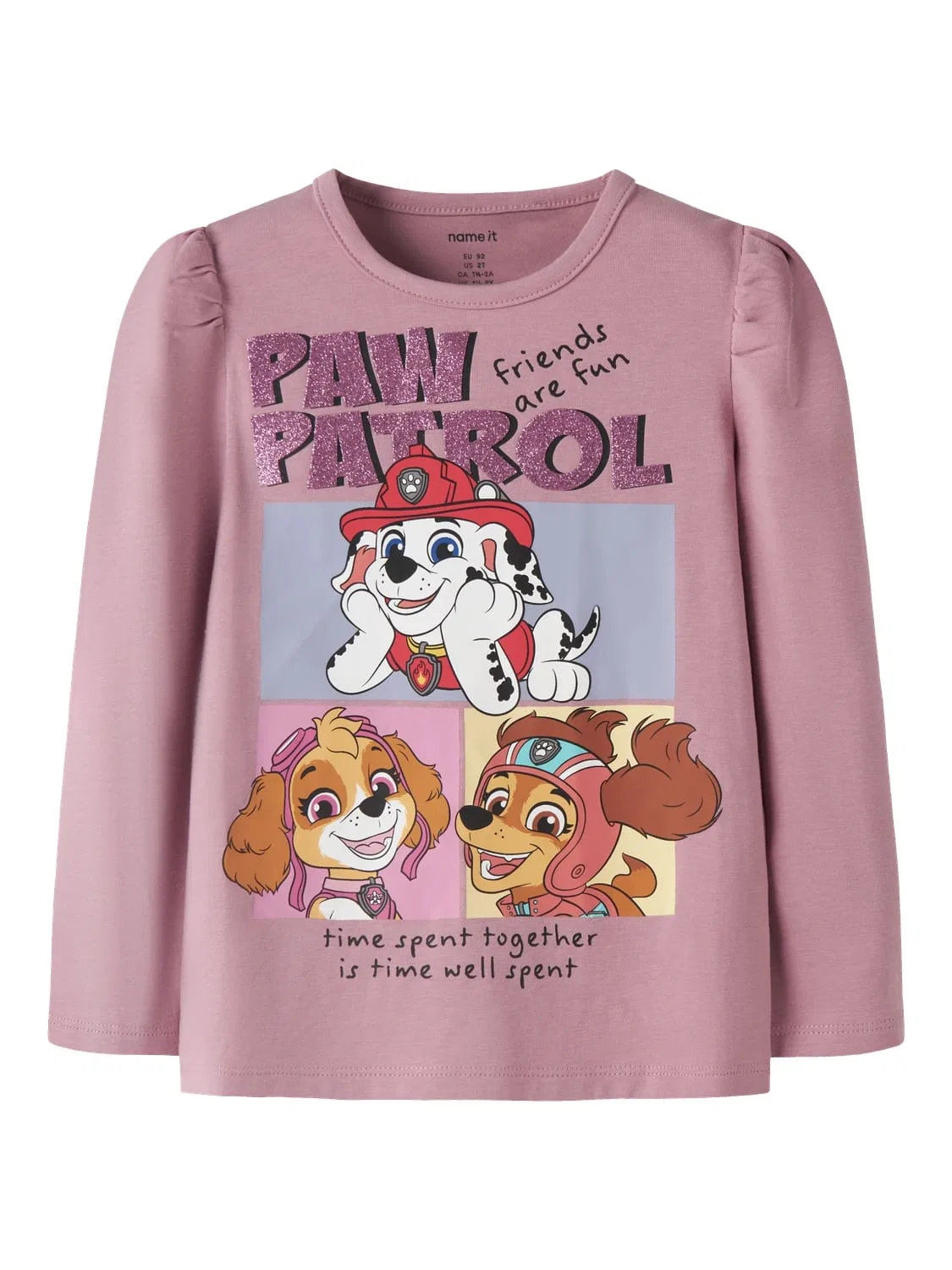 Лонгслив с объемными рукавами Paw Patrol Name It, лиловый