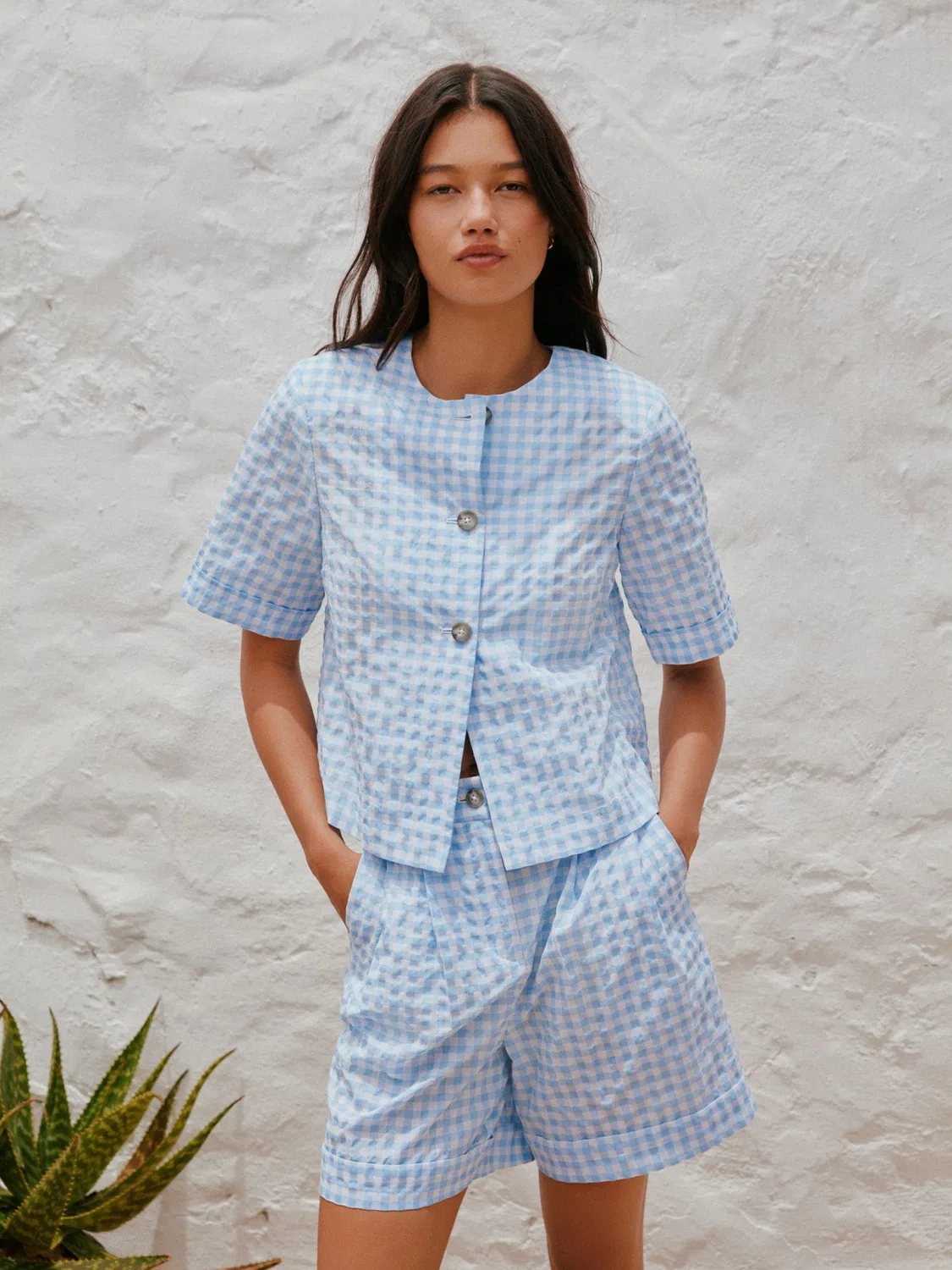 Шорты клетчатые Blue Gingham Next, синие