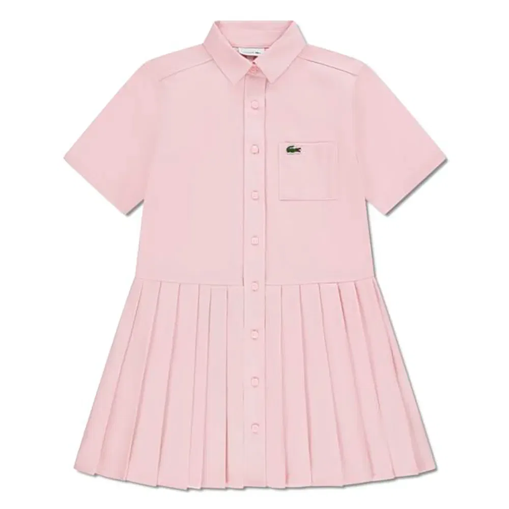 Платье с коротким рукавом Lacoste Kids, розовый