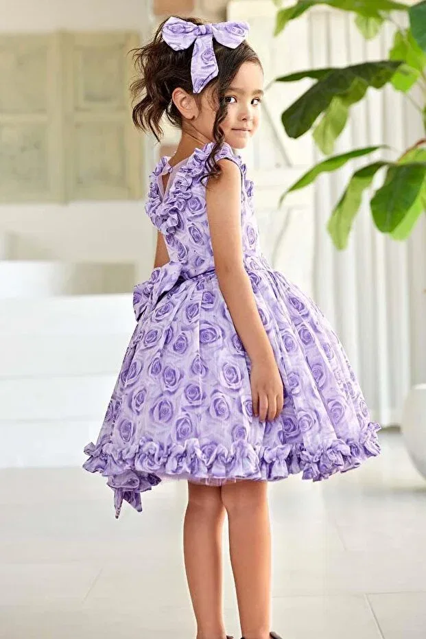 Детское платье для девочек с принтом Riccotarz, Lilac — фото 2