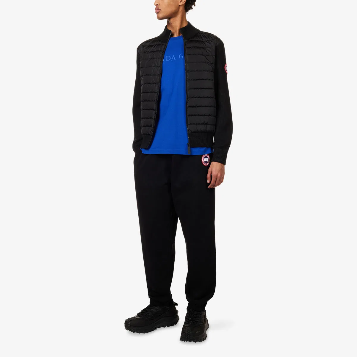 Вязаная куртка Hybridge с контрастными рукавами Canada Goose, черный — фото 2