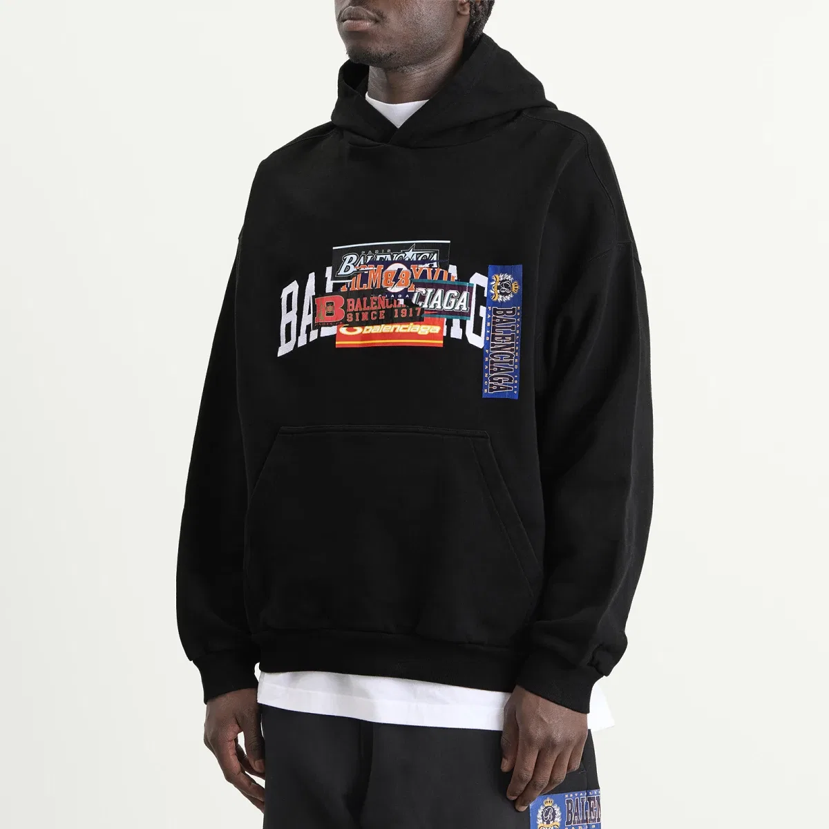 Худи с принтом Bumper Sticker Regular Fit Balenciaga, Black — фото 2