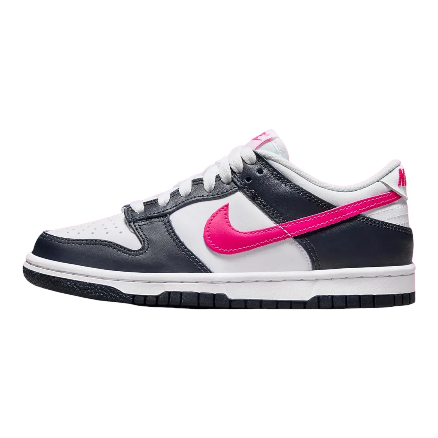 Детские кроссовки для девочек с принтом NIKE Dunk Low NIKE, Dark Obsidian Fierce Pink