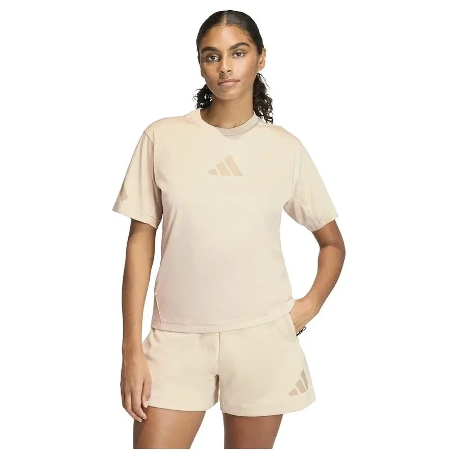 Женская футболка с принтом W Z.N.E. Tee adidas, Бежевый — фото 2