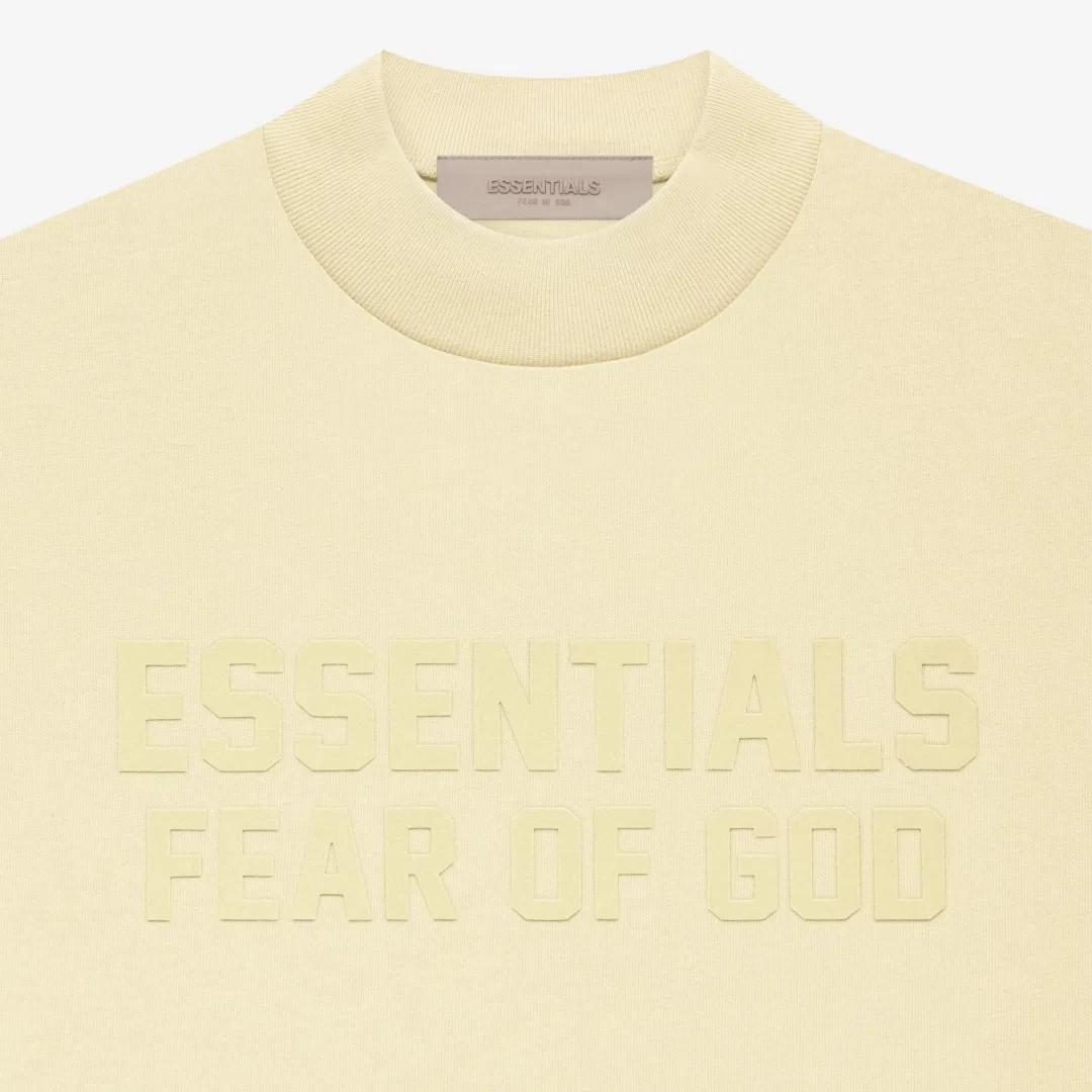 Детская футболка хлопковая Fear Of God Essentials, Canary Yellow — фото 4
