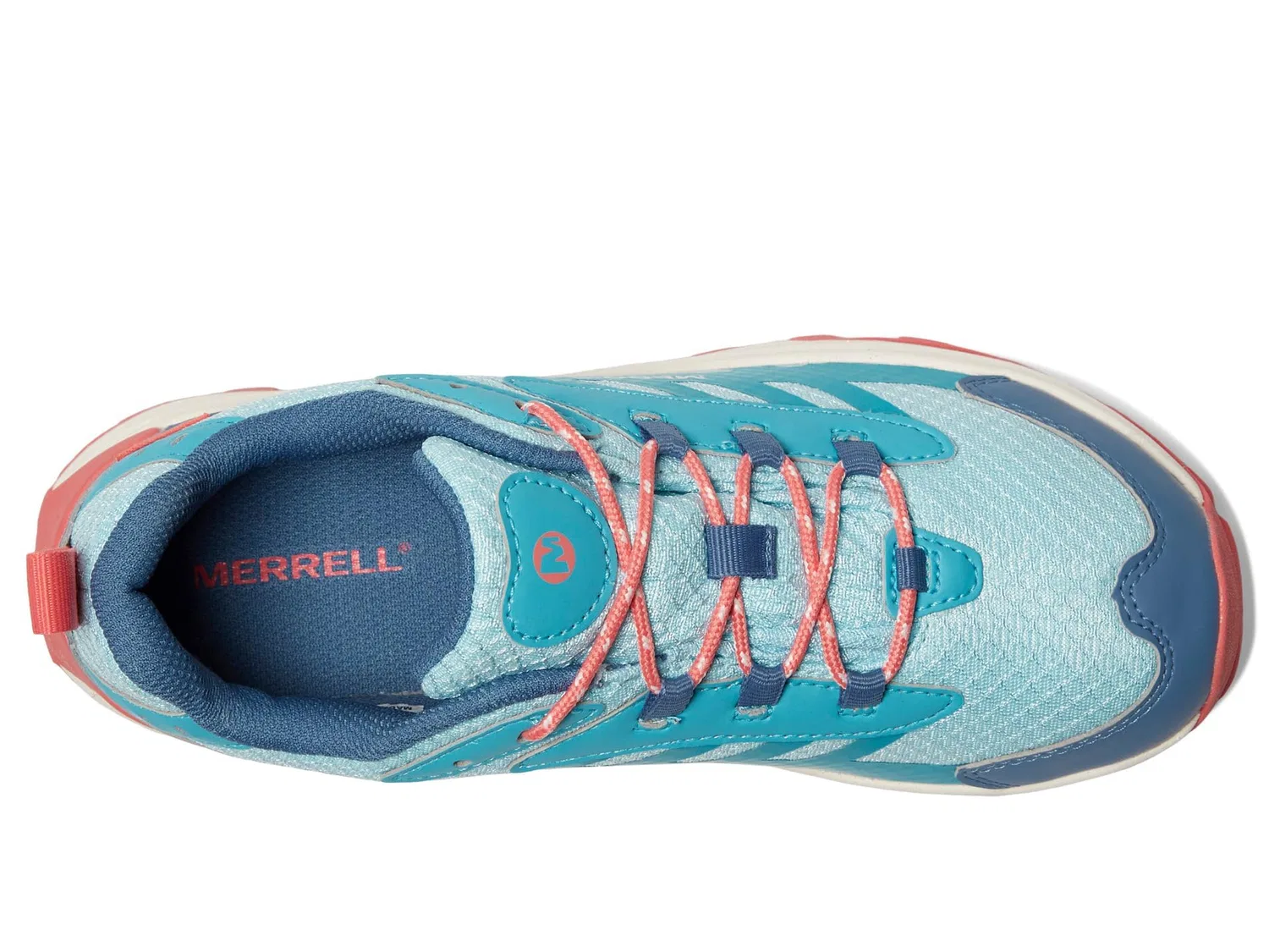 Детские кроссовки для походов Merrell Moab Speed 2 Low Waterproof, Turq Coral — фото 2