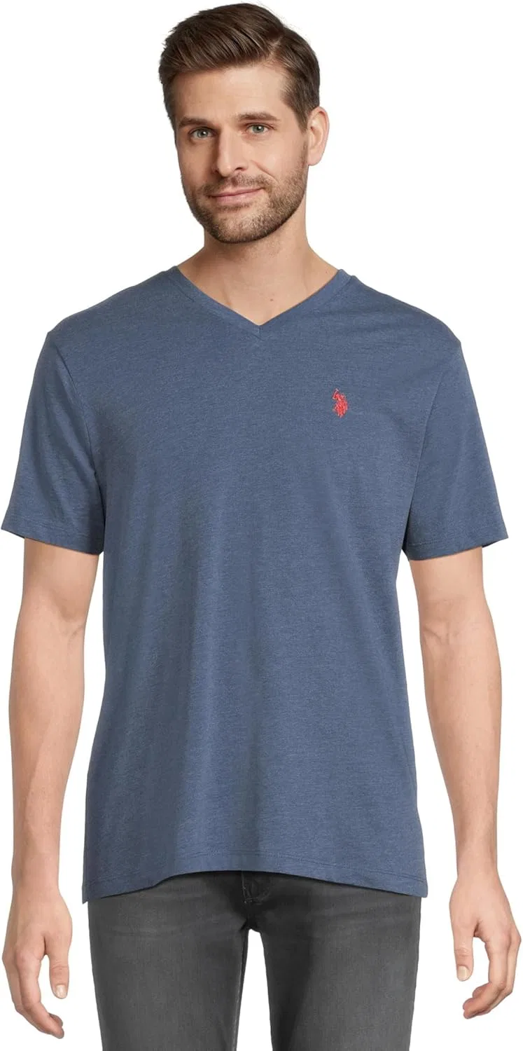 Мужская футболка с V-образным вырезом U.S. Polo Assn., Blue Water Heather