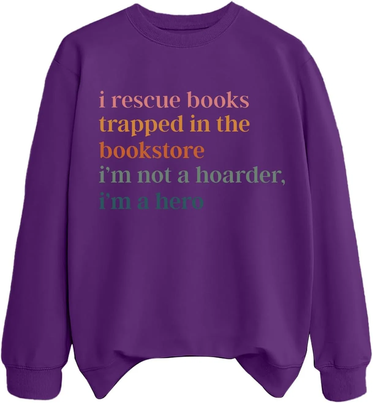 Женское худи с принтом Rescuce Books Trapped In The Bookstore I'm Not A Hoarder I'm A Hero, фиолетовый