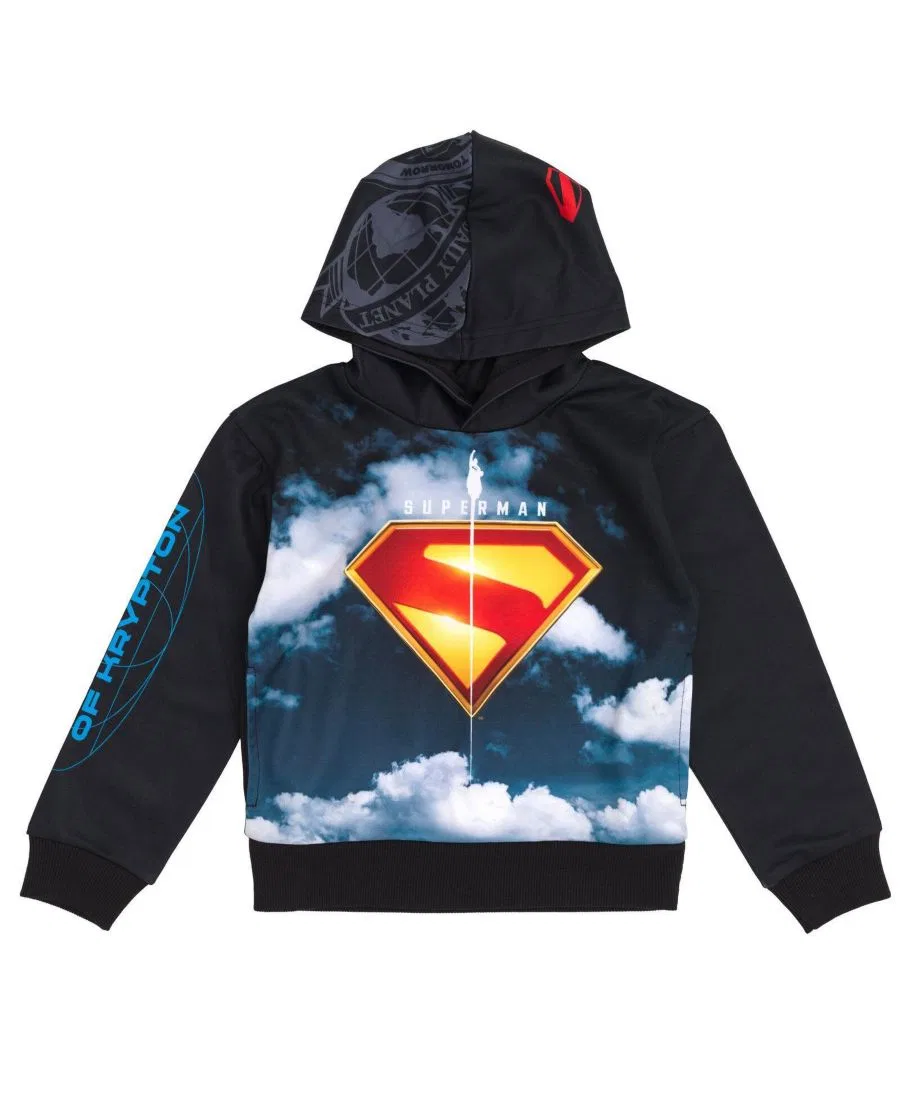 Детский флисовый пуловер с капюшоном, с длинным рукавом, модель Superman Krypto Justice League, Цвет Superman Krypto Navy