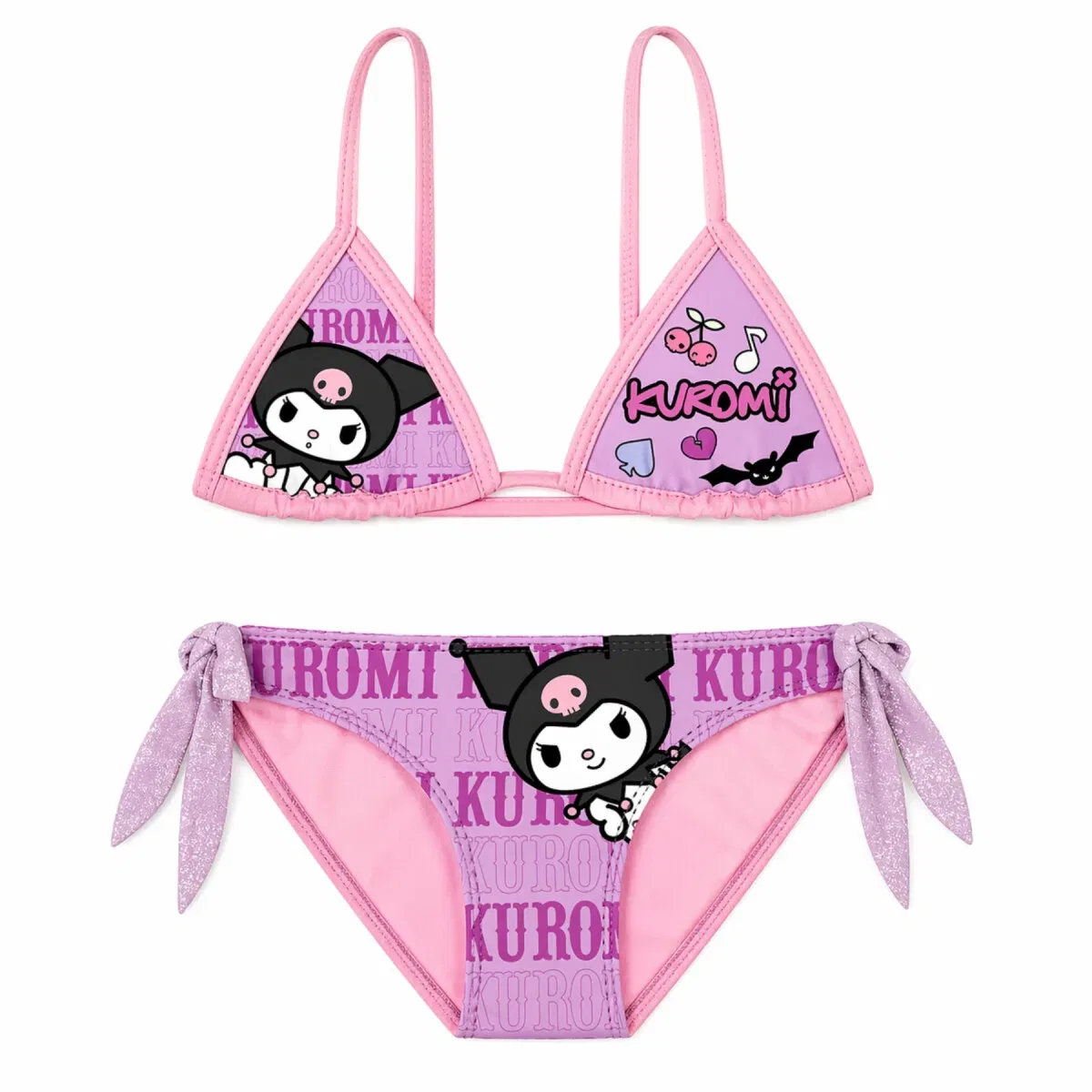 Плавки бикини детские с принтом Sanrio Kuromi Cofi 1453, розовый