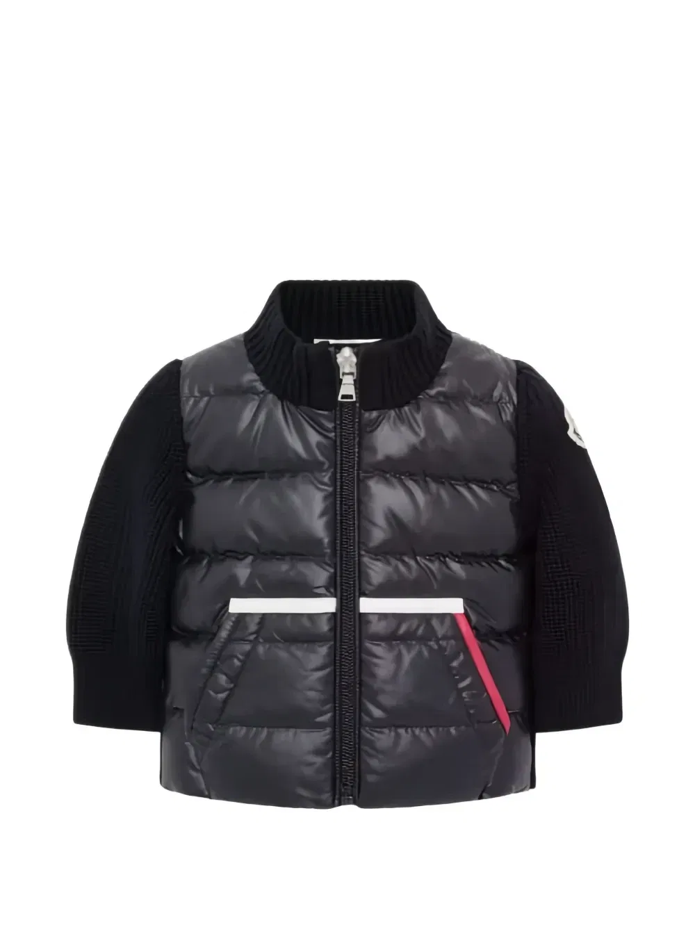 Куртка на молнии с стегаными вставками Moncler Enfant, синий