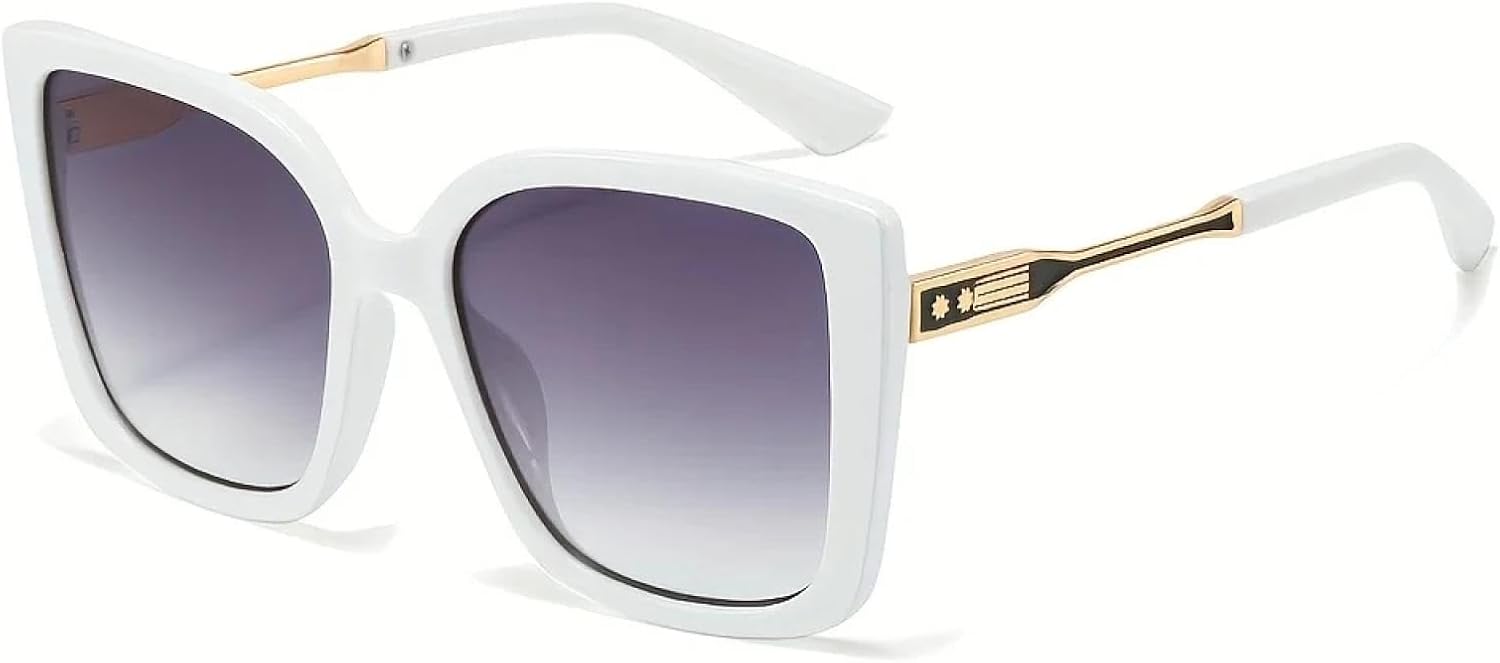 

Солнцезащитные очки с защитой UV400 | Линзы с широким градиентом, металлические петли | Для женщин и мужчин | Для занятий спортом на открытом воздухе и вождения DSVIGF, White