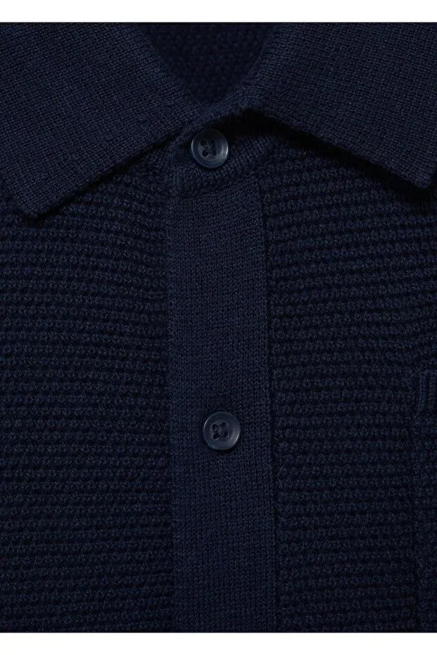 Детский кардиган для девочек с длинным рукавом Mango Baby, Navy Blue — фото 3