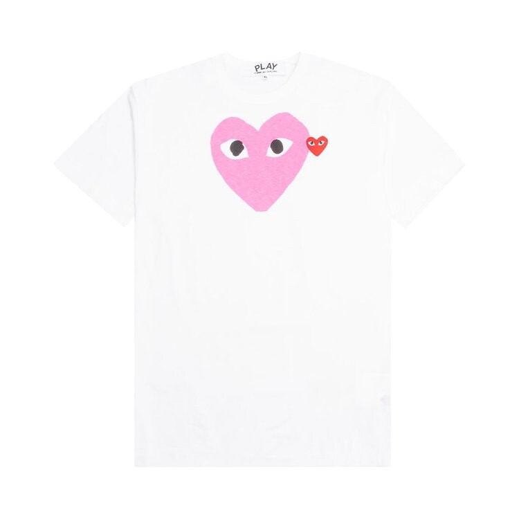 

Футболка Comme des Garçons PLAY Red Emblem Heart T-Shirt 'White/Pink', белый