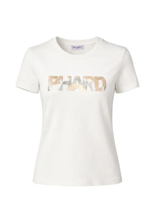 Комплект из топа и шорт с пайетками Set Phard off-white, белый — фото 2