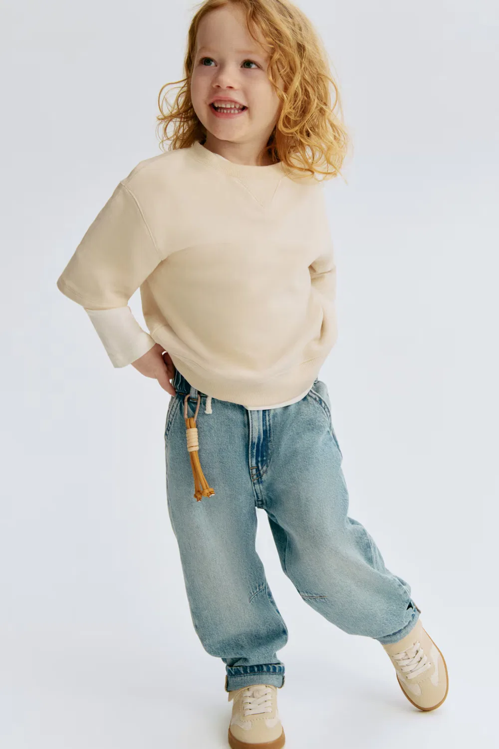 Джинсовые спортивные штаны из хлопка H&M, Helles Denimblau — фото 2