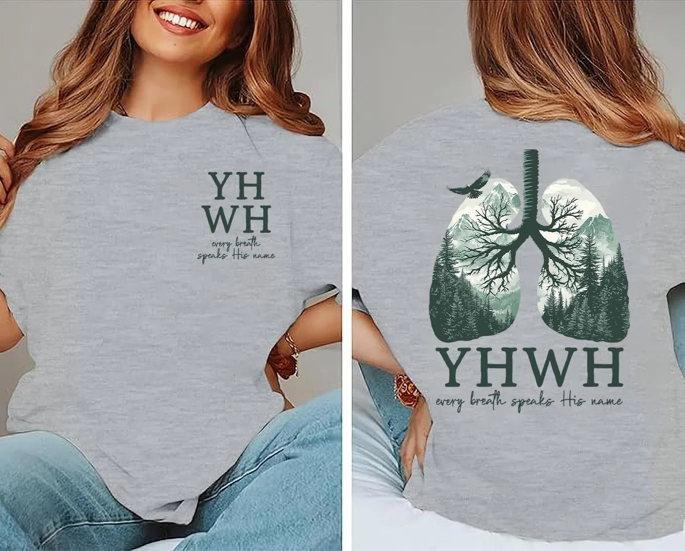 Футболка с принтом YHWH YHWH, Grey — фото 4