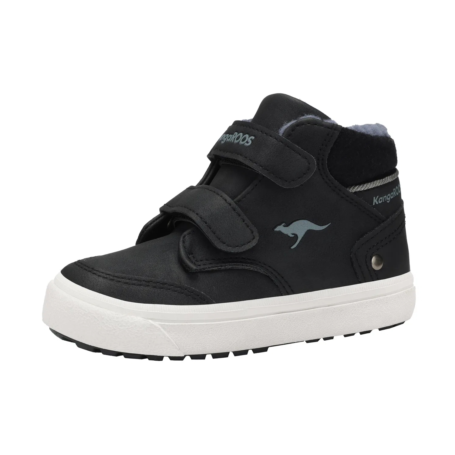 Детские кроссовки с липучками KangaROOS KaVu Primo V, Jet Black/Steel Grey