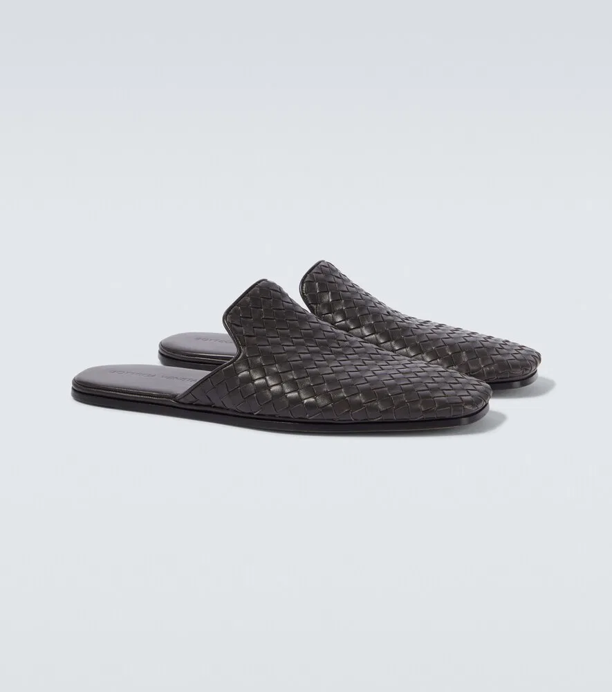 Кожаные мюли Palazzo Intrecciato Bottega Veneta, коричневый