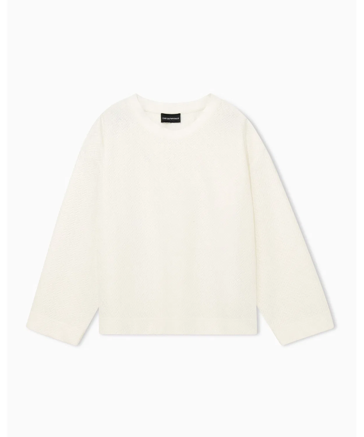 Женский свитер с принтом Chevron, модель Regular Crewneck EMPORIO ARMANI, Navy — фото 2