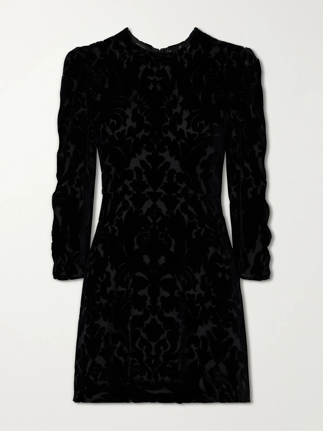 Платье мини GUCCI деворе, бархатное, черный
