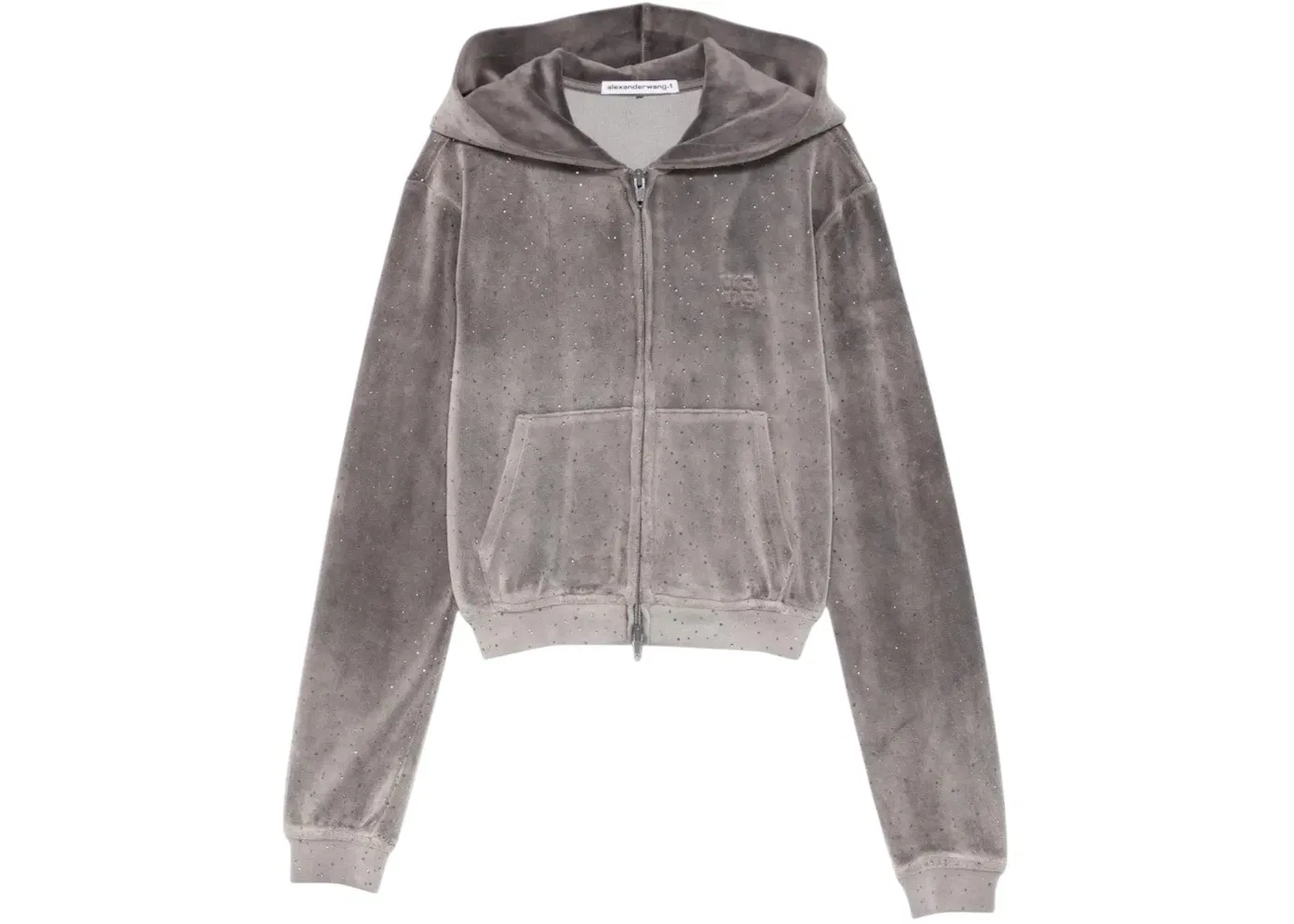 Женская укороченная худи с принтом Alexander Wang, Titanium