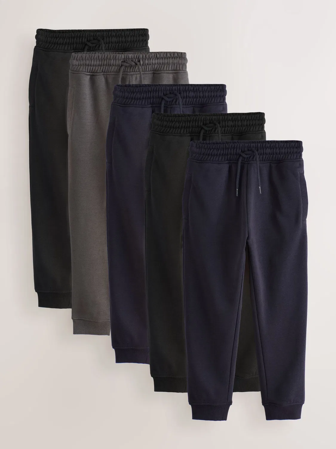 Джоггеры Slim Fit 5 шт. Next, черный/темно-синий/серый