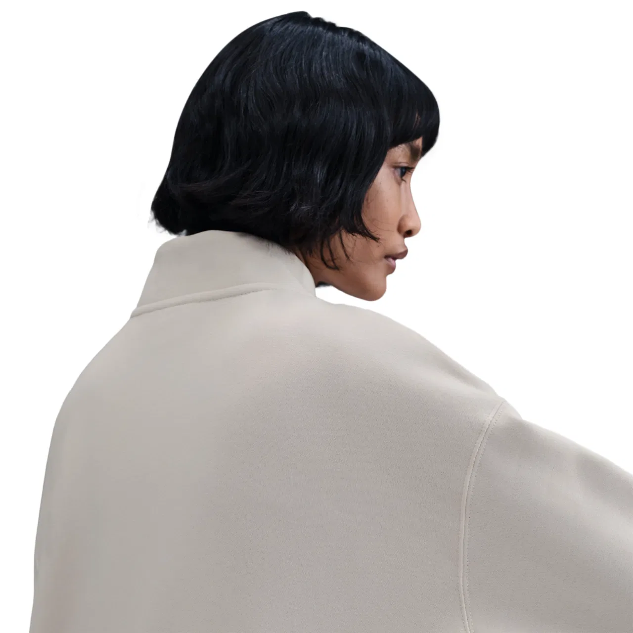 Женское худи Nike NSW Phoenix Fleece Oversized Long Quarter-Zip, цвет Lt Orewood Brown/Sail — фото 2