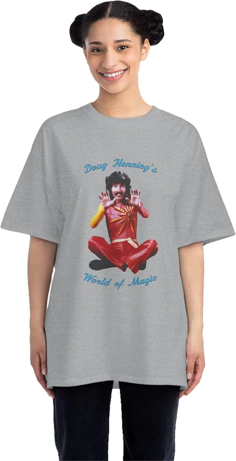 Мужская футболка с принтом Doug Henning Hanes 5180, Light Steel — фото 4
