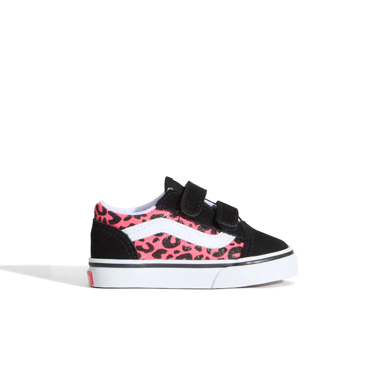 Детские кеды для малышей на липучках Old Skool Velcro Vans, Negro / Rosa