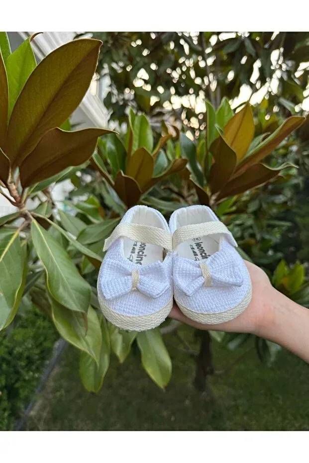 Детские балетки для девочек с бантом Etamin ribbon white, Luna Kids Store, White