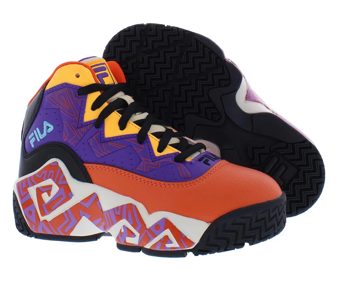 Детские кроссовки для мальчиков с закрытым носком Kid's Fila Mb Fila, Purple Orange Black — фото 2