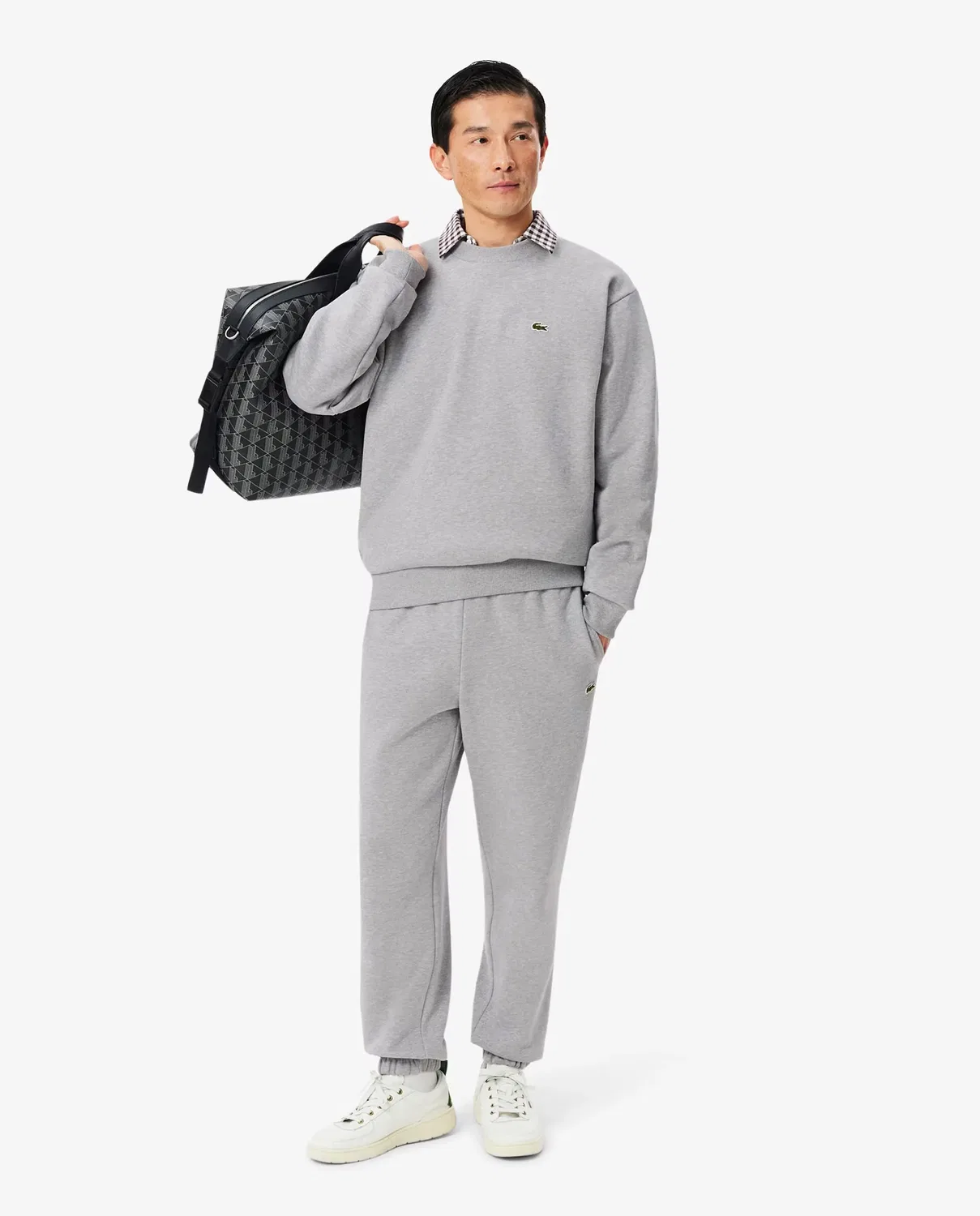 Мужская толстовка из флиса хлопкового Lacoste, Gris Oscuro — фото 4