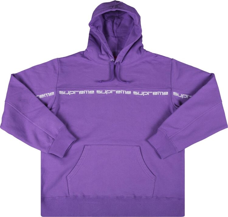 

Толстовка Supreme Text Stripe Hooded Sweatshirt 'Violet', фиолетовый