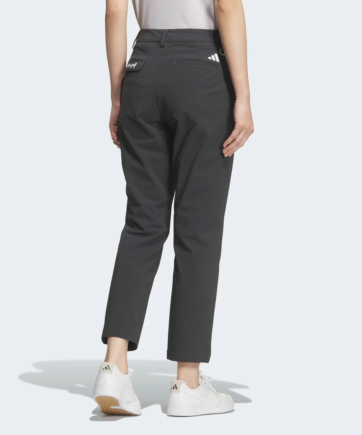 Женские брюки из сисакуера с принтом, модель Adidas Golf, Adidas, Black — фото 2