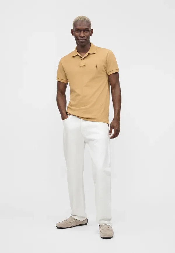 Поло хлопковое Slim fit polo shirt, Polo Ralph Lauren, Vintage Khaki, хаки — фото 2