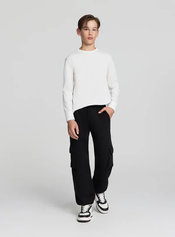 Брюки хлопковые Tracksuit bottoms Terranova, черный
