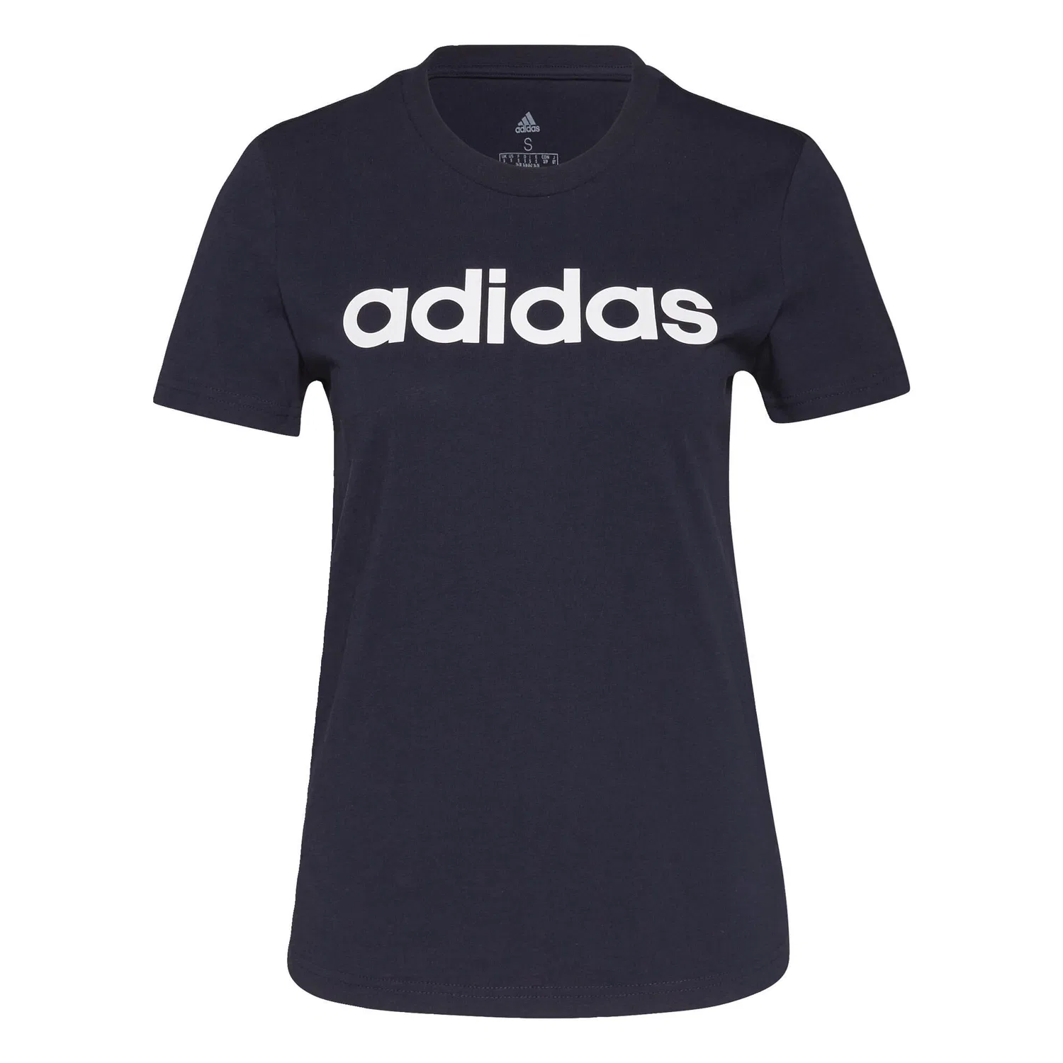 Мужская футболка с коротким рукавом Essentials Slim-T-Shirt с логотипом Adidas, Petrolblau / Weiss — фото 2