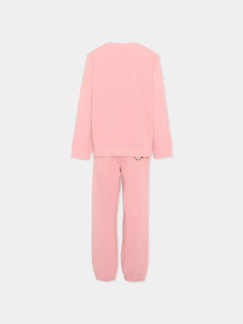 Хлопковый спортивный костюм с графическим принтом Stella Mccartney Kids, розовый — фото 2