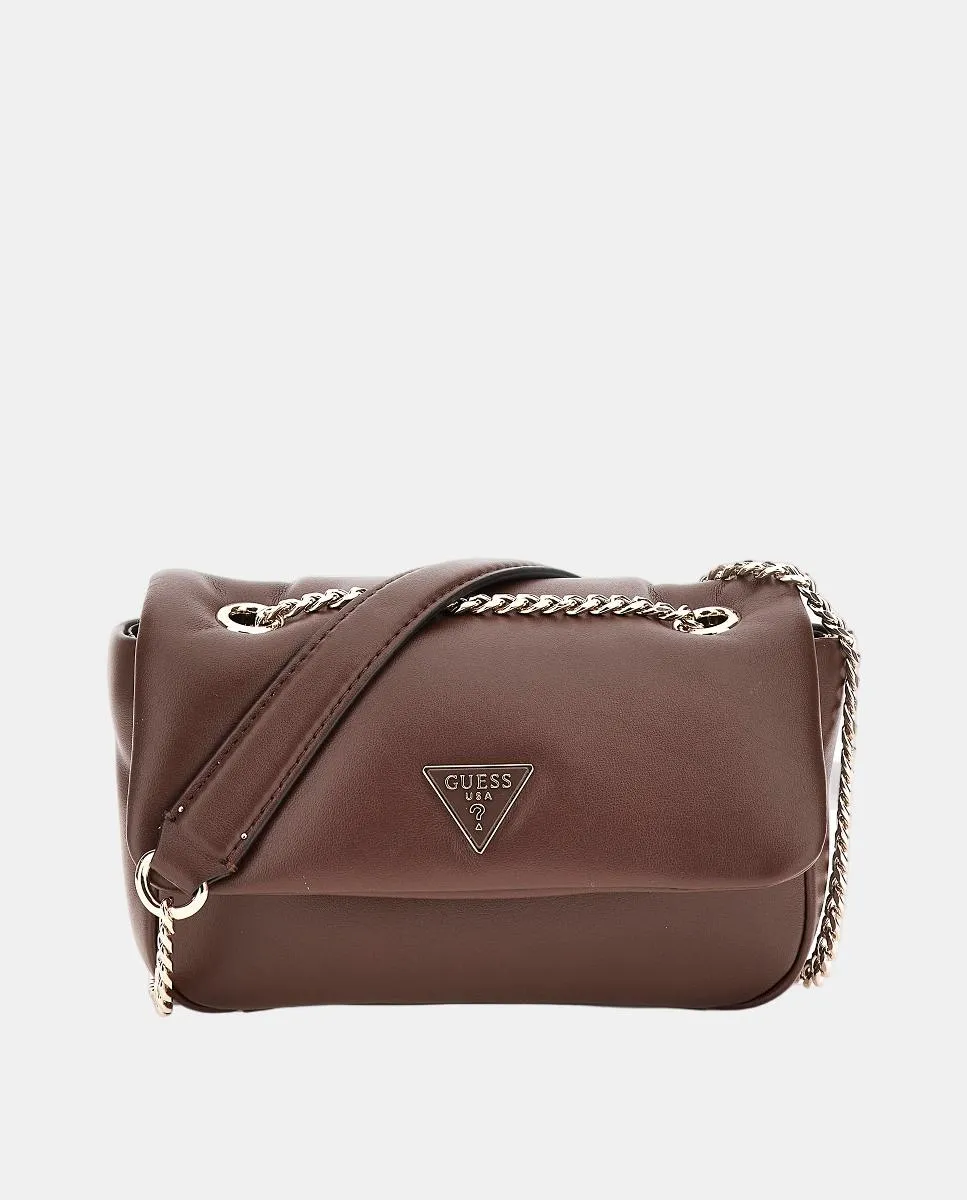 

Мини-сумка через плечо с магнитным клапаном Guess, коричневый