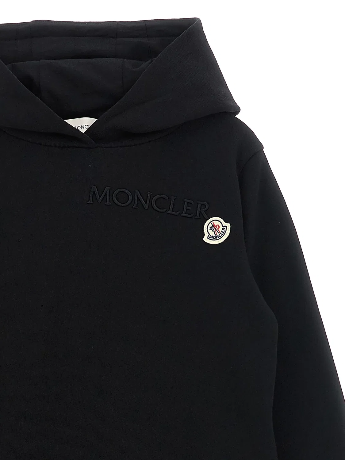 Худи с вышивкой логотипа Moncler, черный — фото 2