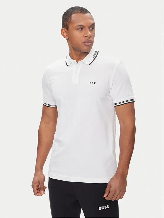 Поло slim fit Paul Boss, белый