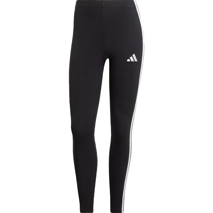 Леггинсы спортивные с 3 полосами Sportswear JE0072 Essentials 3-Stripes Cotton Leggings adidas, Черно-белый — фото 3