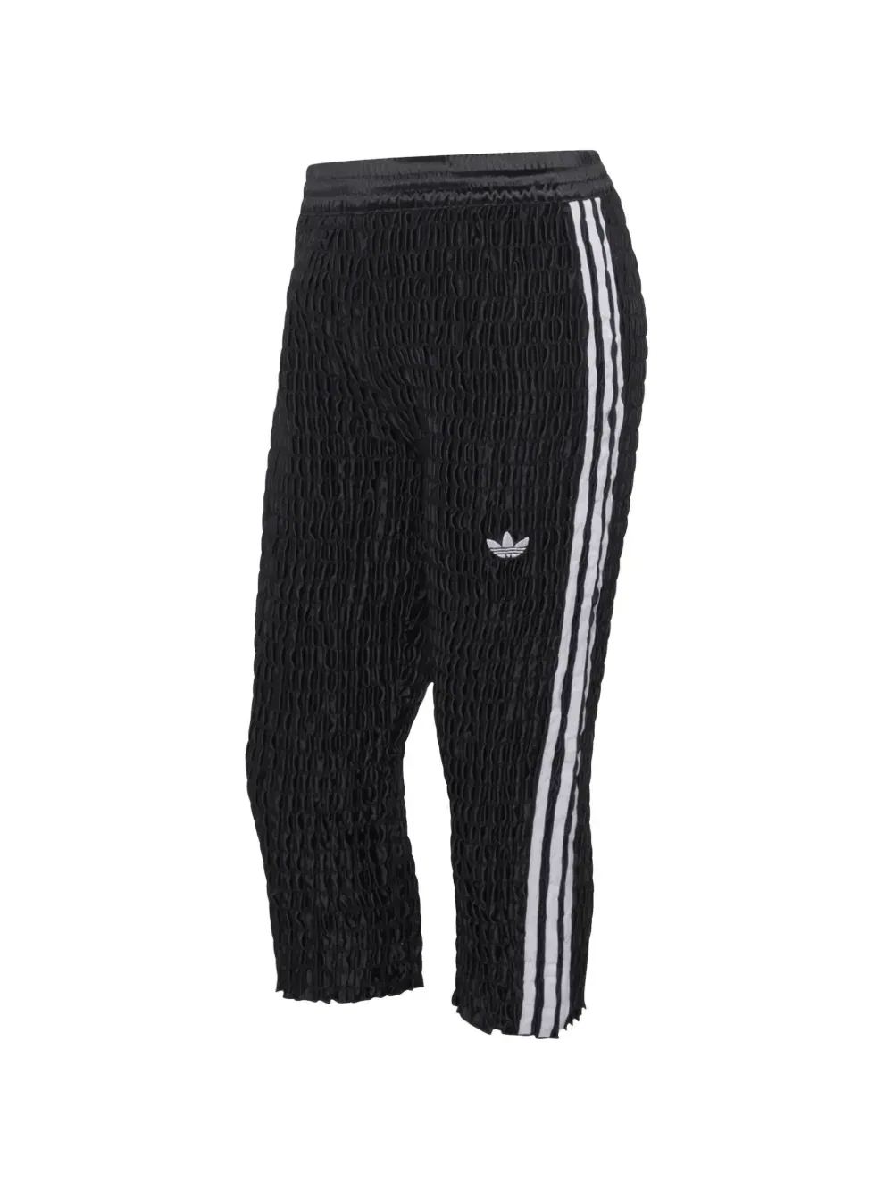 Брюки-капри со сборками по бокам и лампасами Adidas, черный