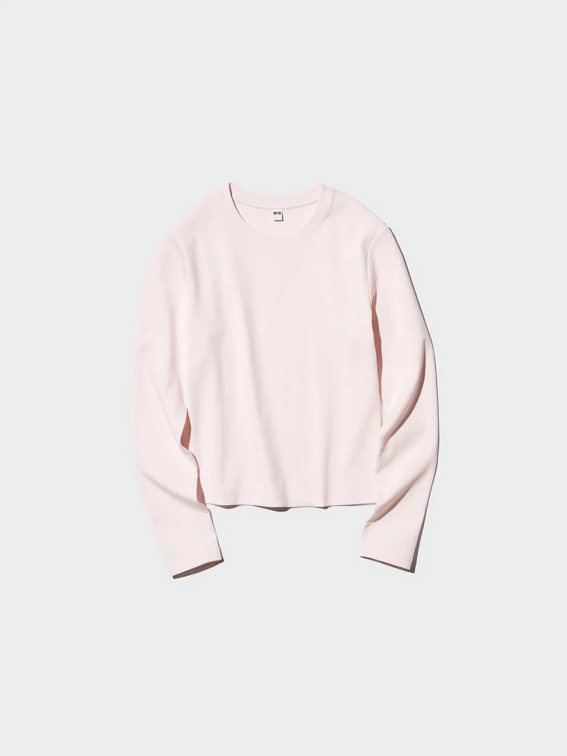 Футболка Uniqlo, базовое изделие с длинным рукавом, розовый