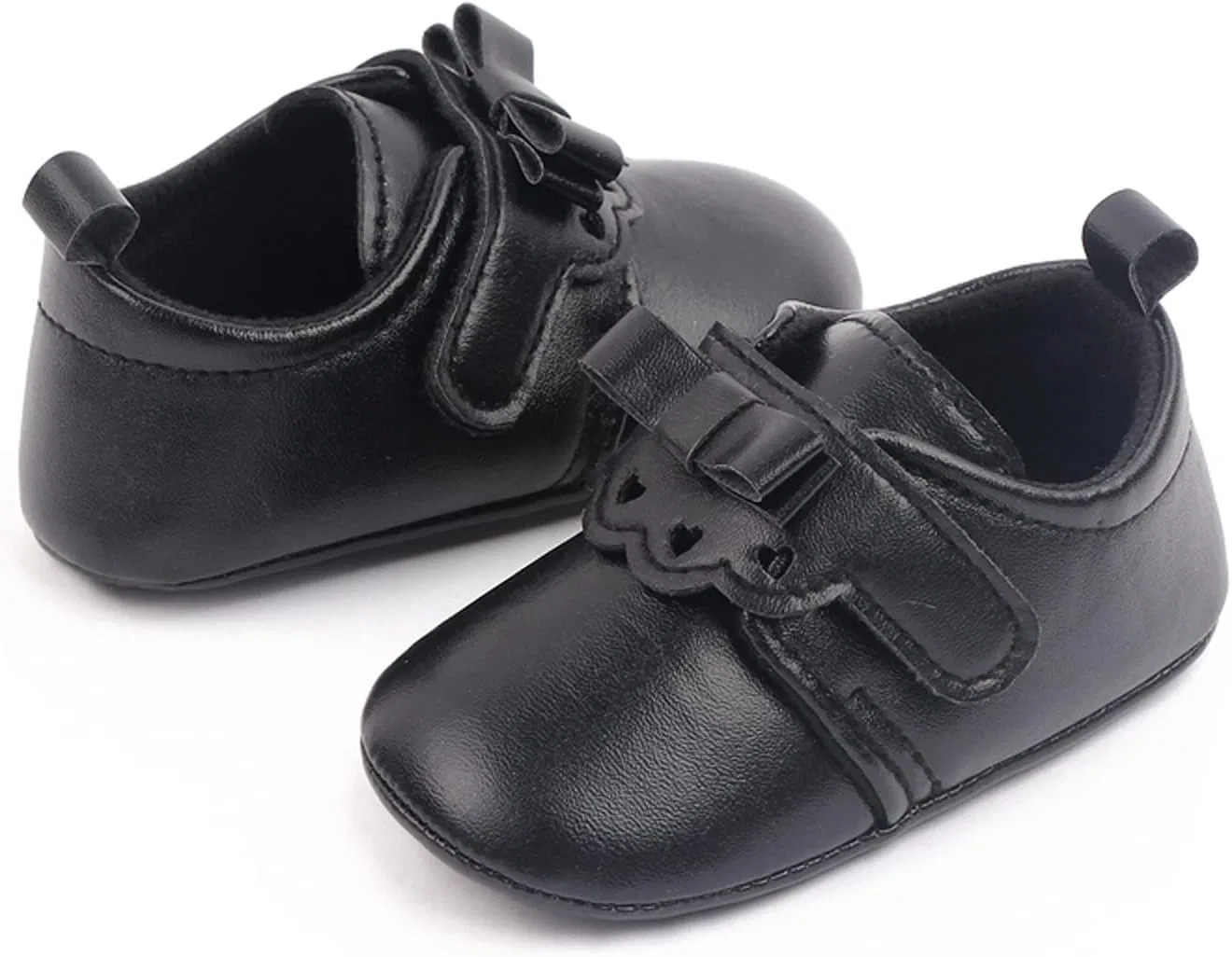 Детские туфли Мэри Джейн с бантом из экокожи для девочек, Black — фото 3