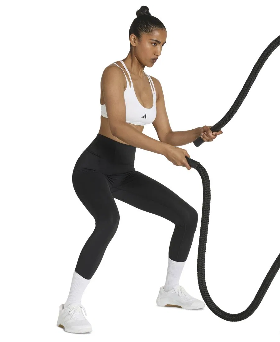 Женский спортивный топ для тренировок Optime Workout Strappy Light Support adidas, White — фото 4