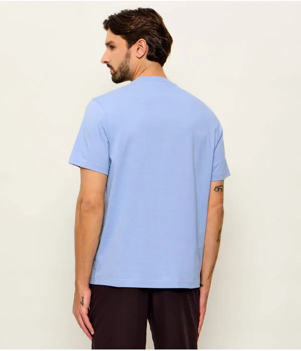 Футболка мужская Lacoste хлопковая Azzurro — фото 3