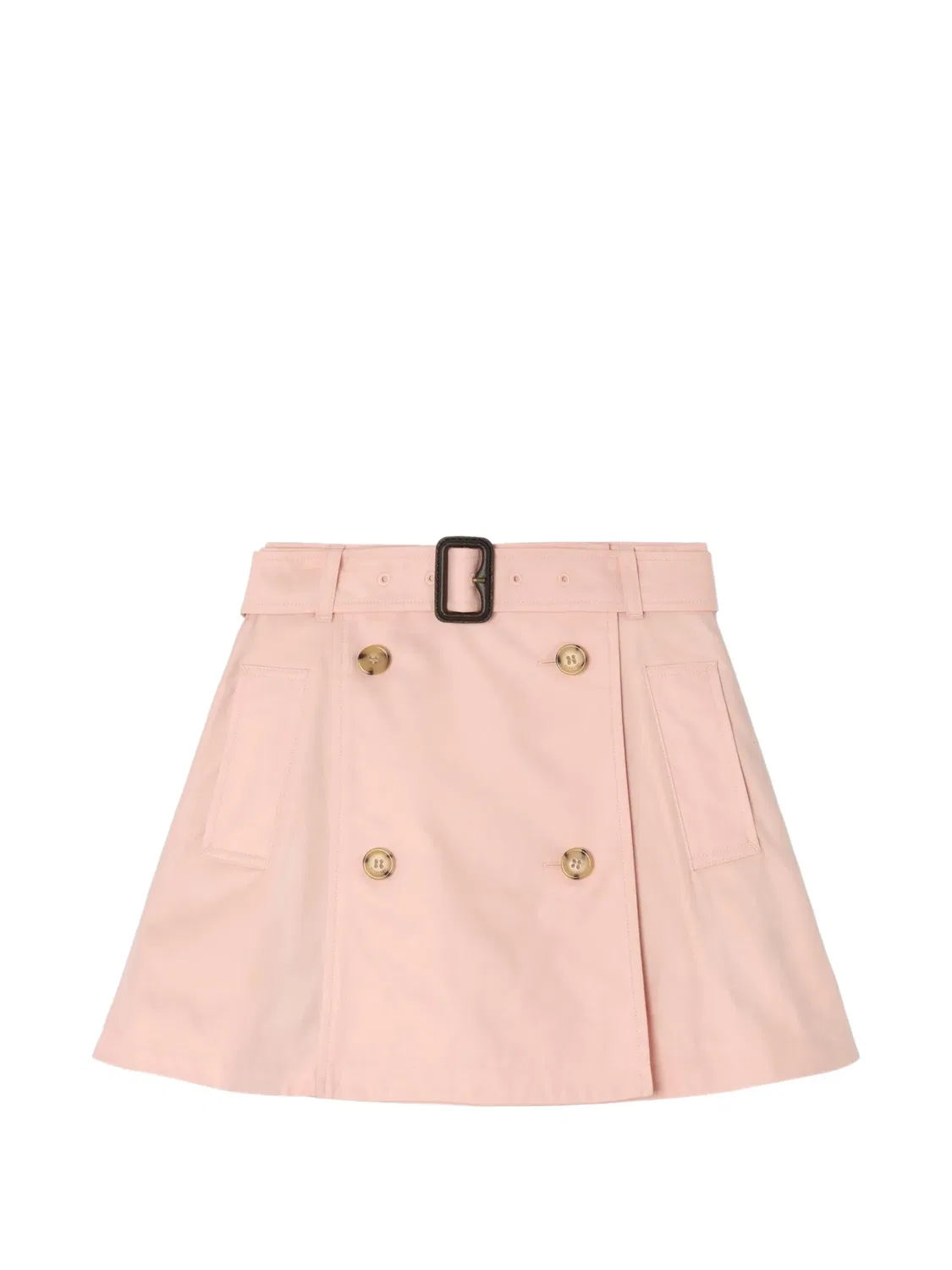 Хлопковая юбка в стиле тренча Burberry Kids, розовый