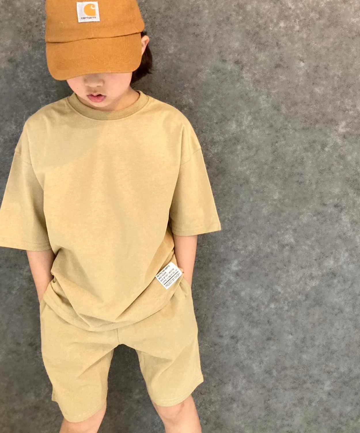 Детский комплект из футболки и шорт с принтом SHISKY, Beige
